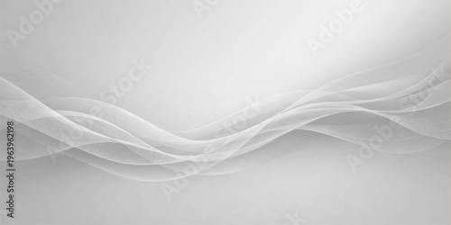 An abstract white smoke curve flows over a black background, featuring futuristic blue wave lines and a wavy motion pattern for a sleek technology wallpaper design