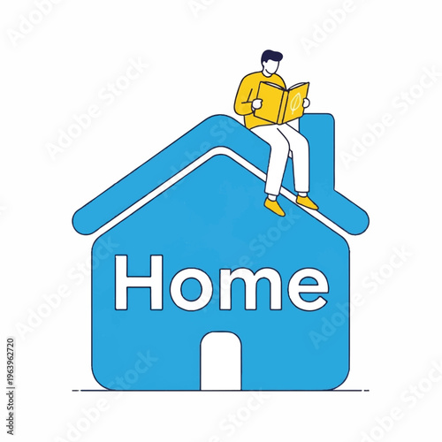 Person sitting on home reading laptop in daytime