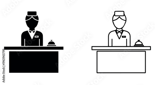 Print Receptionist and nursed icon concept  Premium Vector