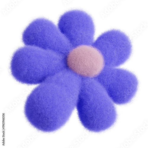 3D fuzzy flower for Creative and Digital Design Projects