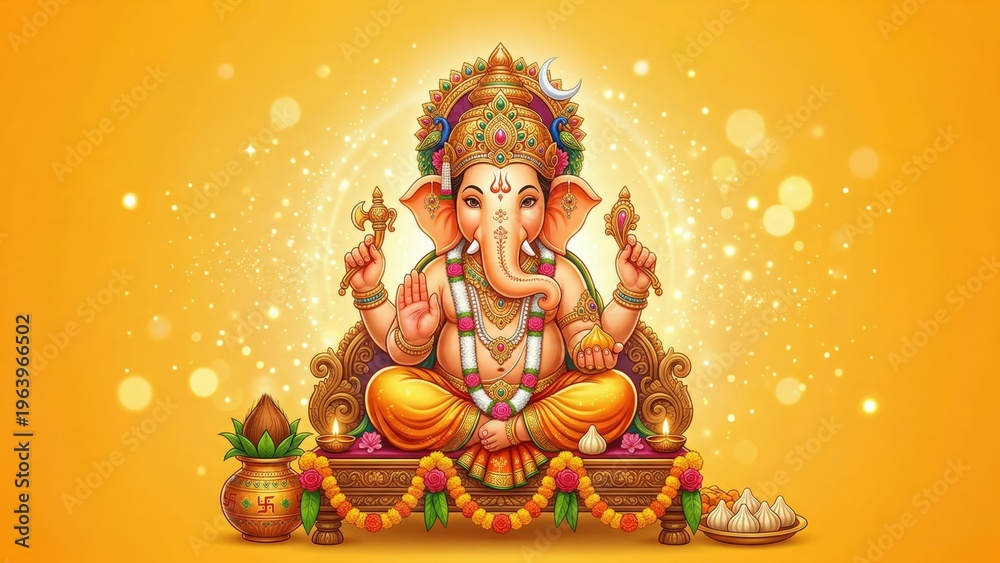 Fototapeta premium Lord Ganesha Festive Banner Design