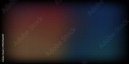 Abstract pixel grid gradient background displaying glowing blue, purple, violet to yellow color flow. Smooth transitions, soft blends, gentle shifts create fresh effect. Vector modern design pattern.