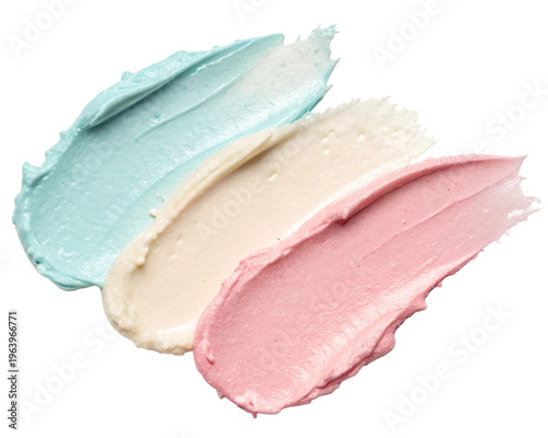 Pastel Cosmetic Cream Swatches Isolated