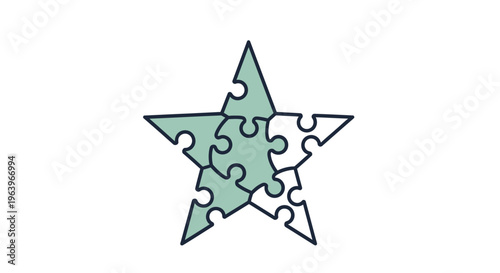 a star shaped jigsaw puzzle piece.