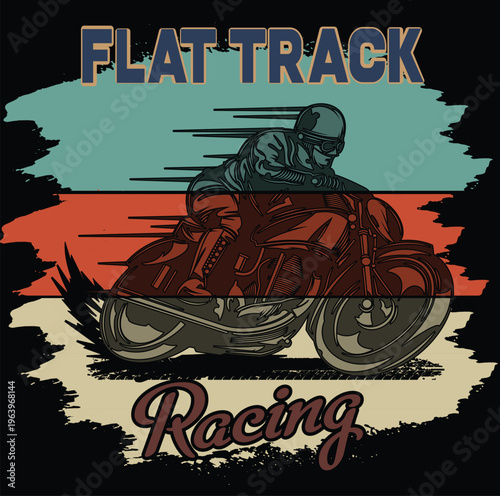 Flat Track Racing Poster – Bold Motorsport Design