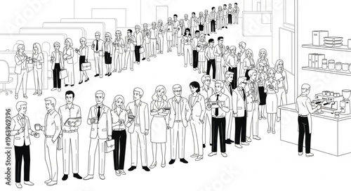 A large group of people standing in a line, possibly for an event or a queue.
