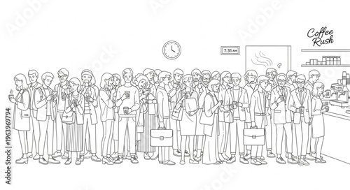 A large group of people standing together in a line, possibly at an event or gathering.