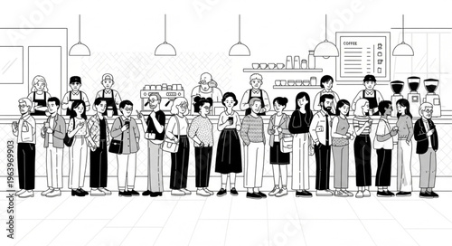 A Diverse Group of People Standing Together in a Well-Lit Indoor Space.