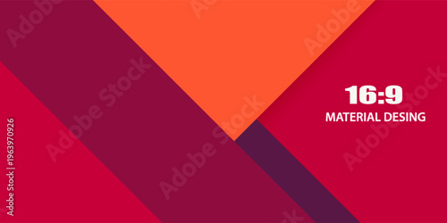 Wide Background Unusual modern material design. Red shades and style. Abstract Vector Illustration.