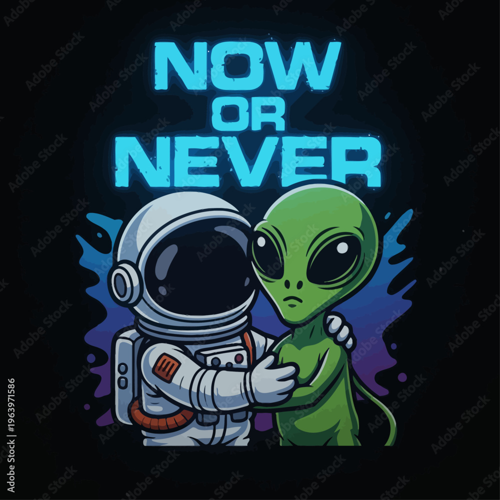 Obraz premium Space friendship typography t shirt design.