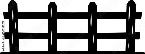 Wooden Fence Silhouette Vector
