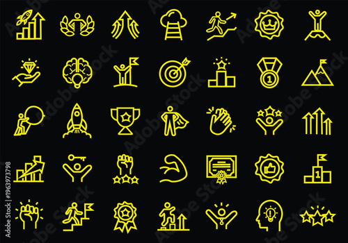 Trust icon set. Editable line icons. Vector illustration.