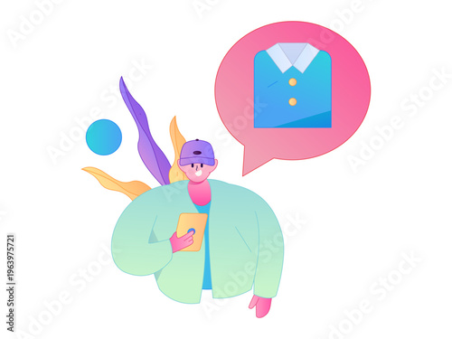 Holiday shopping people doing e-commerce online shopping flat vector concept operation hand drawn illustration
