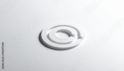 Paper cut layered symbol design placed on a clean surface with soft shadows between layers