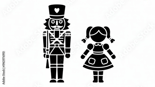 Three black silhouette teddy bears standing side by side in a row Vector