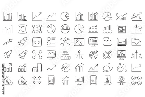 Data Dashboard and Investment Tracking Icon Collection for Business Use