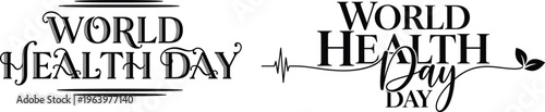 World health day logo with stylized text and symbols
