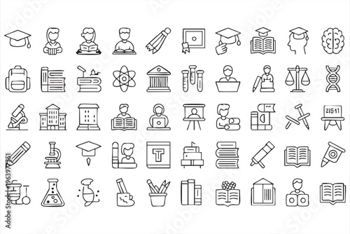 School and University Icon Pack for Education and Knowledge Design