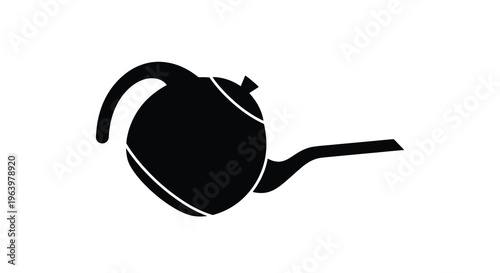 Fotografie A sleek black silhouette depicts a modern gooseneck kettle showcasing its minima