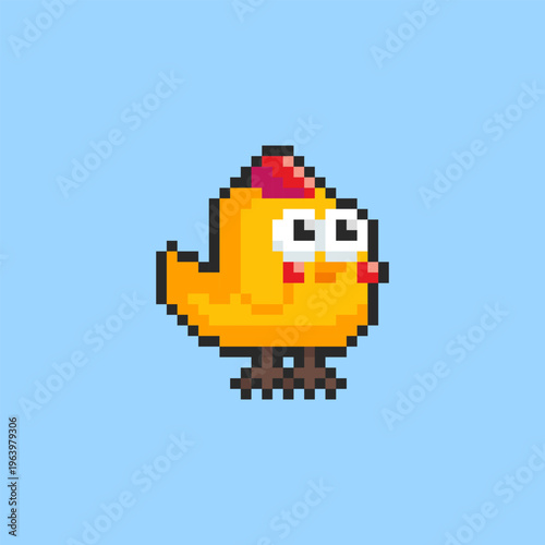 Pixel art cute chicks game asset design