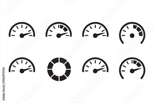 Measurement and progress indicator icon pack for dashboard interfaces