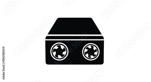 A stark black and white illustration depicts a vintage car s front view emphasizing headlights and simplistic design high quality professional