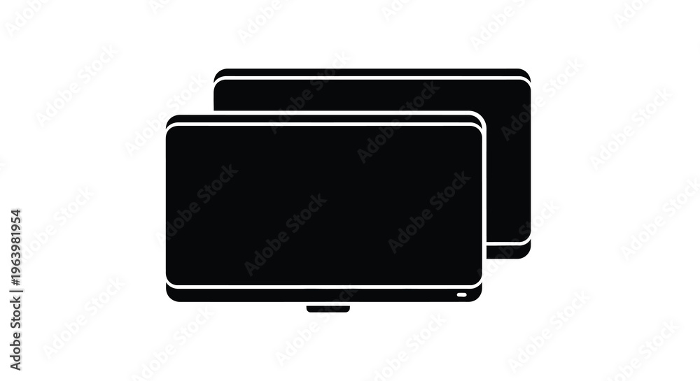 Φωτογραφία A minimalist depiction showcases two black rectangular devices resembling smartp