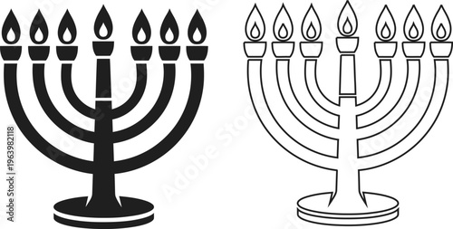 Menorahs for jewish holiday celebrations