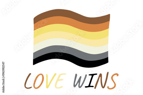 Colorful Bear brotherhood pride flag Happy pride day LGBTQ community Pride Month Vector hand drawn doodle for posters, stickers, logo, cards