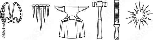 Black and white street shut sign with directional arrows and safety stripes on transparent background for road construction projects