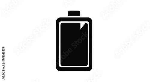 A simple black and white illustration depicts a battery icon with approximately twenty five percent charge remaining high quality professional detailed