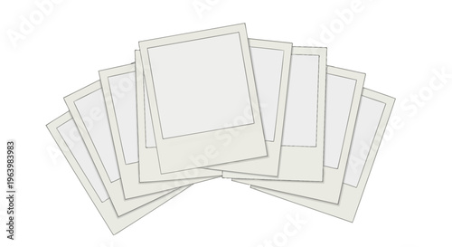 Stack of blank photo frames.