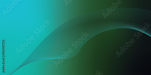 Bright azure, green and black glowing ribbons sweeping upward from a deep shadowed base across a subtle grainy textured backdrop with soft luminous highlights, modern abstract banner design.