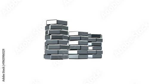 spinning stacks of hex nuts on white background video