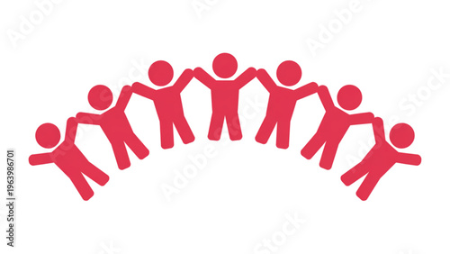 Group of people holding hands in a circle formation Vector