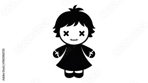 A stylized cartoon girl with spiky hair and crossed arms standing confidently Vector
