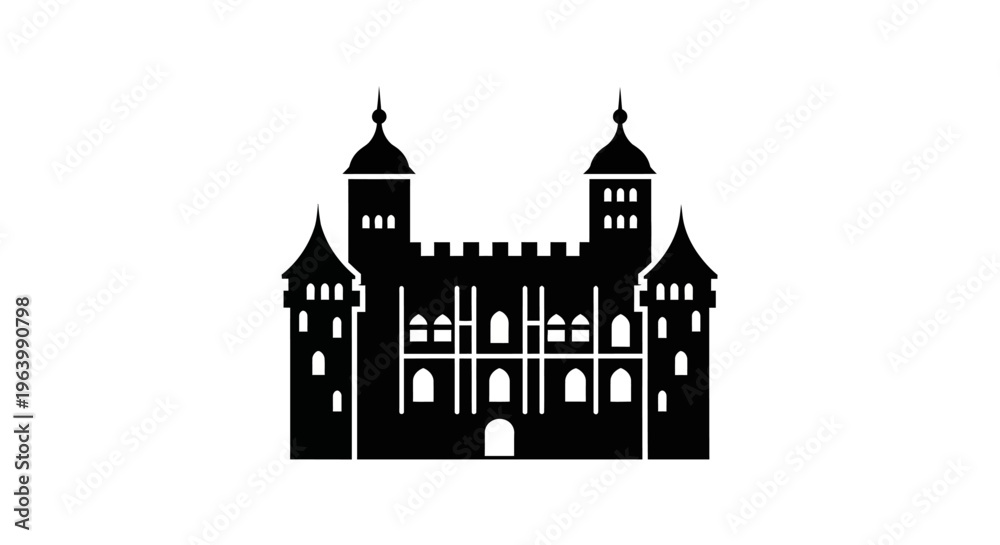 Obraz premium Black Castle Silhouette Icon.