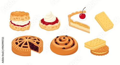 Assorted sweet baked goods.