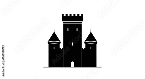 Black Castle Tower Silhouette.