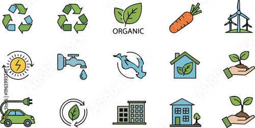 green electric car charging with plug vector illustration