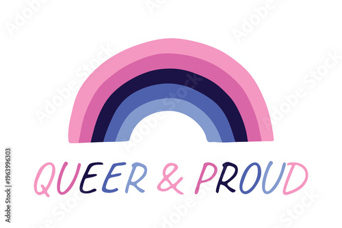 Colorful rainbow shape Omnisexual pride flag Happy pride day LGBTQIA community Pride Month Vector hand drawn doodle for posters, stickers, logo, cards