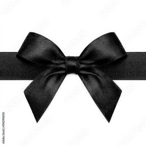 a black bow tied horizontaly on white background
