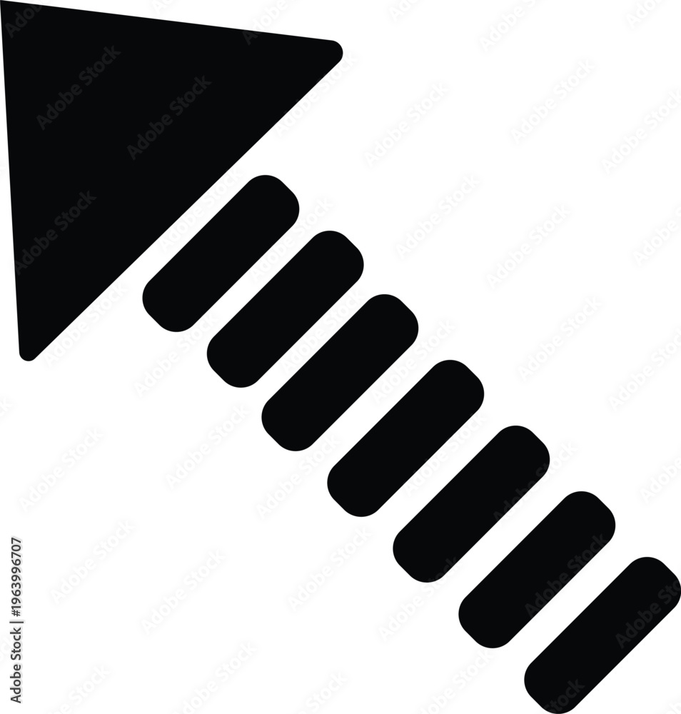 Fototapeta premium Arrow icon style, direction pointer symbol black monochrome vector illustration isolated on transparent background for web and app interface