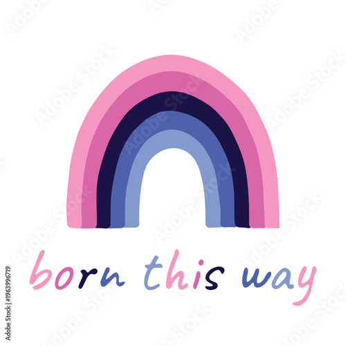 Colorful rainbow shape Omnisexual pride flag Happy pride day LGBTQIA community Pride Month Vector hand drawn doodle for posters, stickers, logo, cards