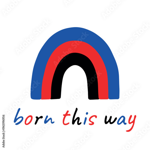 Colorful rainbow shape Polyamory pride flag Happy pride day LGBTQIA community Pride Month Vector hand drawn doodle for posters, stickers, logo, cards