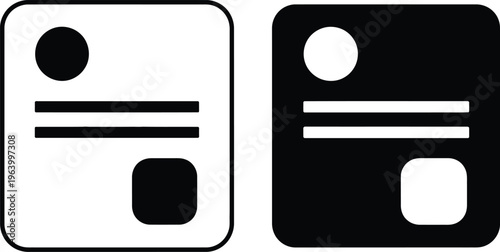 Black and white dice faces with rounded corners