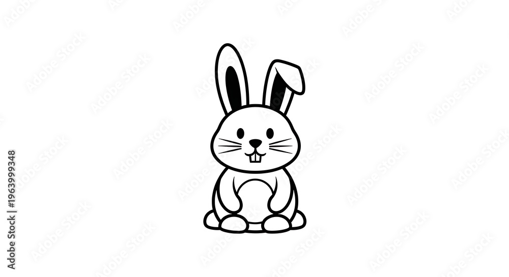 Fototapeta premium Cartoon illustration of a rabbit