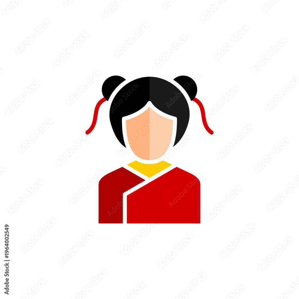Obraz premium Girl with red ribbon