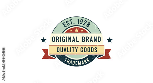 Vintage Retro Badge Vector - Established 1928 - Original Brand Quality Goods Trademark