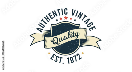 Authentic vintage quality vector emblem design, a timeless badge illustration crafted with intricate details and classic typography for premium branding solutions